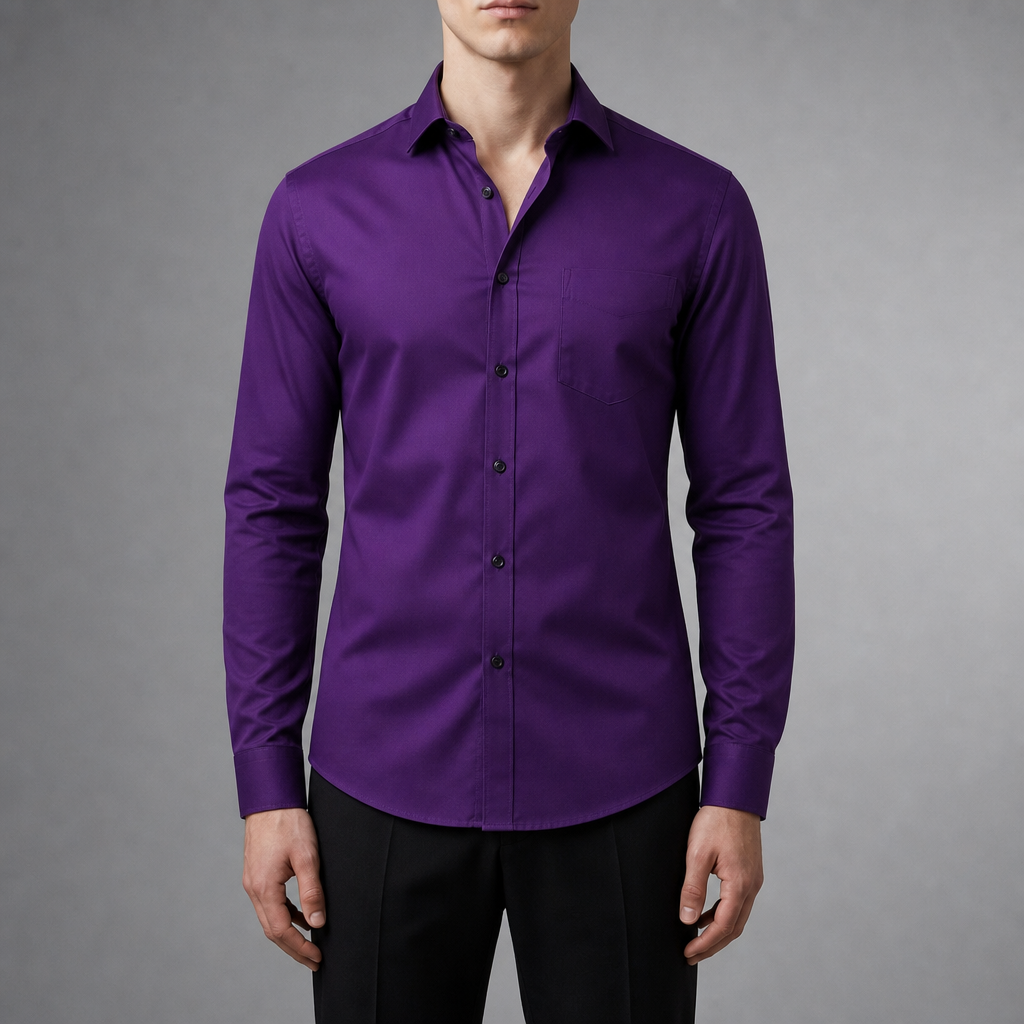 Cefalu Slim Fit Dress Shirt in Purple