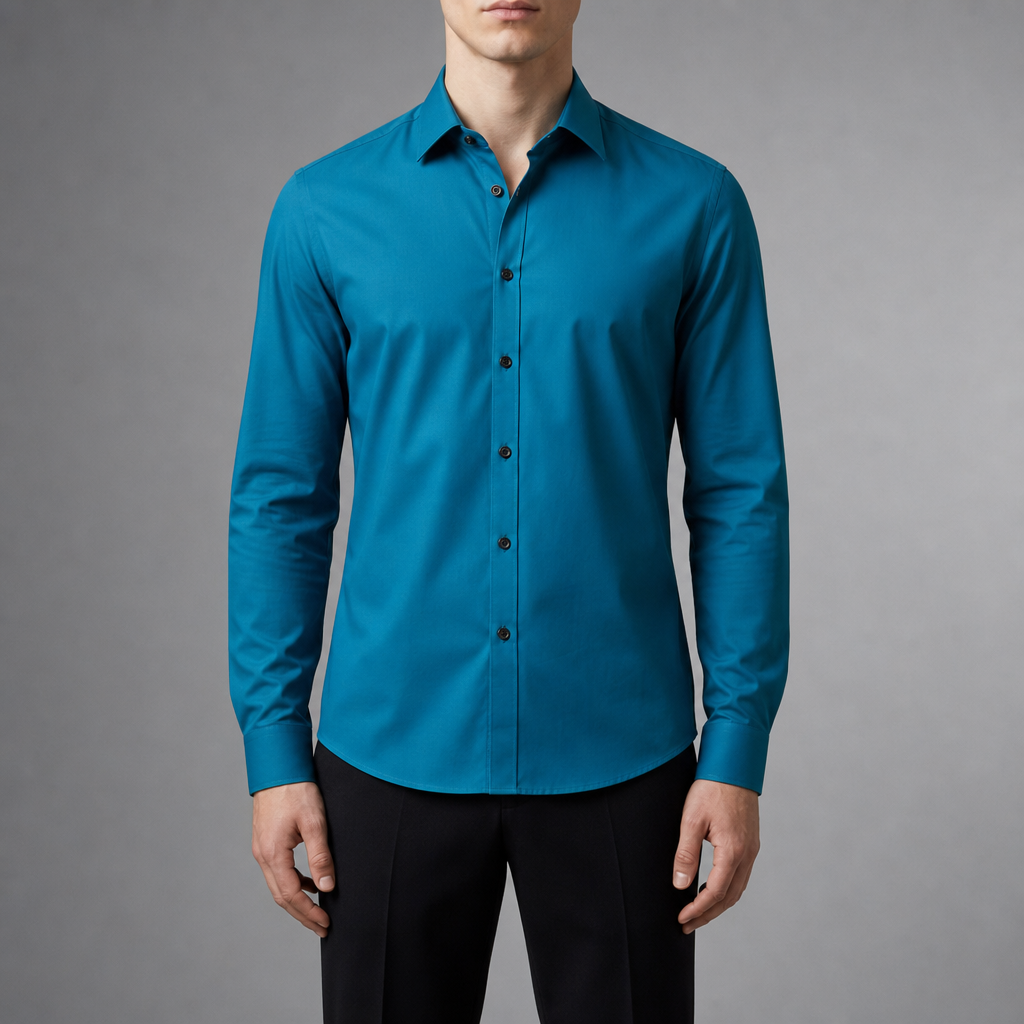 Cefalu Slim Fit Dress Shirt in Turquoise