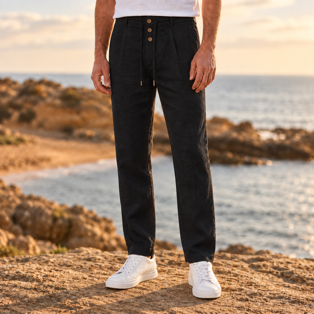 Ericeira Pleated Linen Trousers