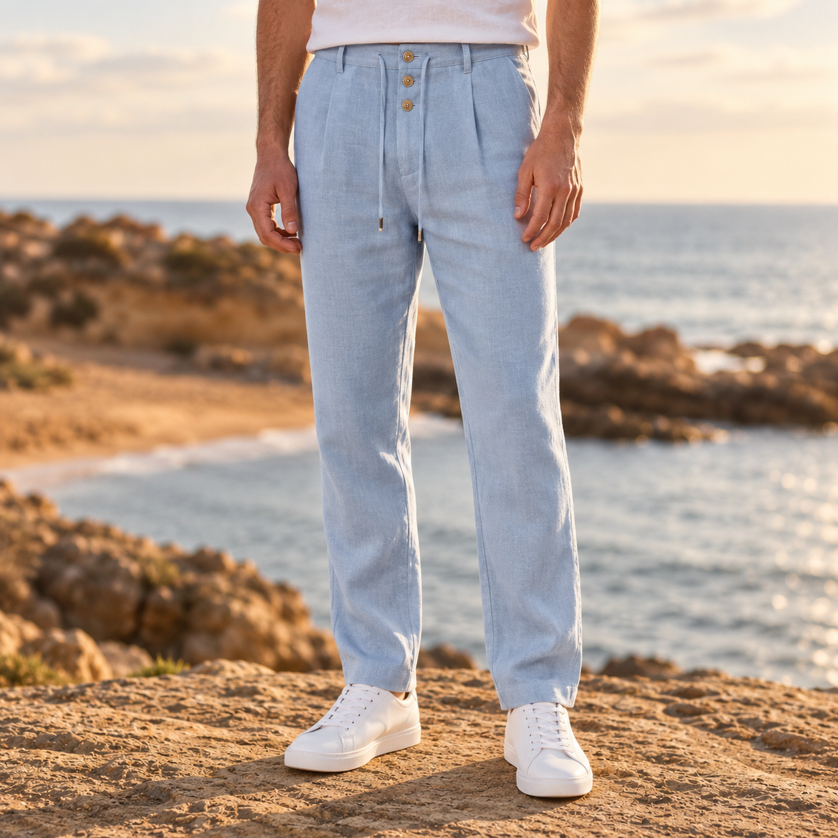 Ericeira Pleated Linen Trousers