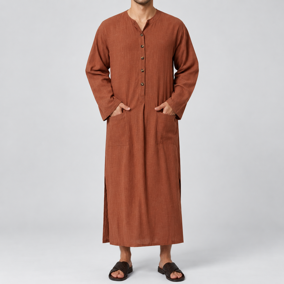 Sperlonga Linen Kaftan Maxi Robe