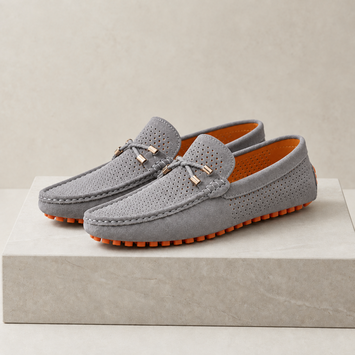 Lourmarin Perforated Suede Loafers