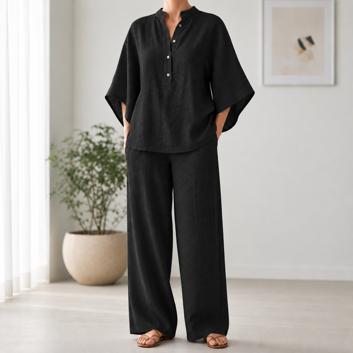 Sitges Linen Kimono Co-ord Set