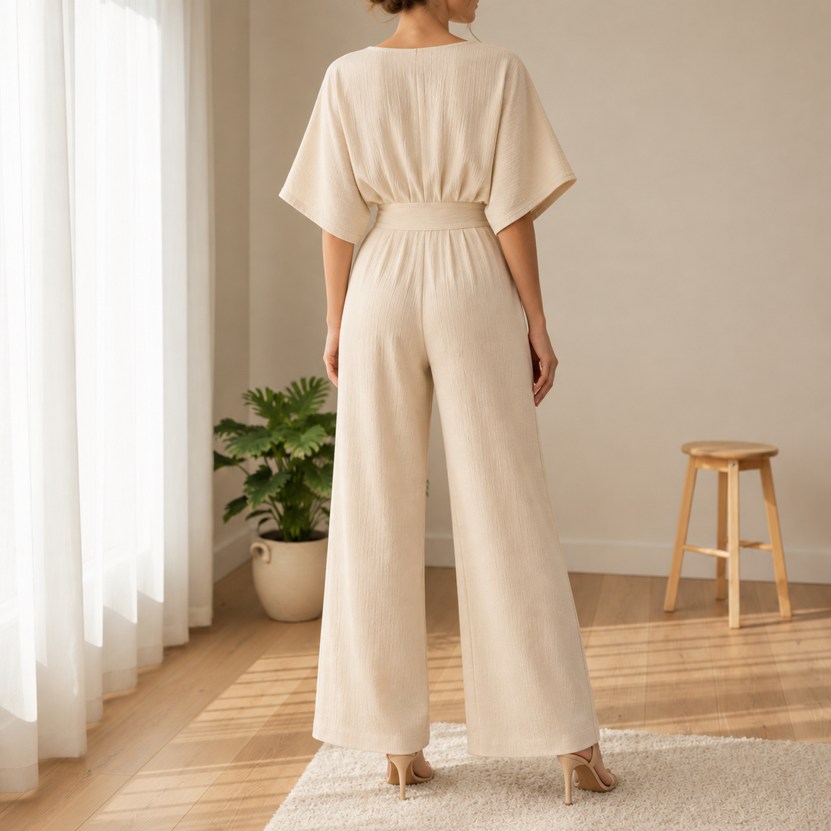 Antiparos Batwing Wide-Leg Jumpsuit