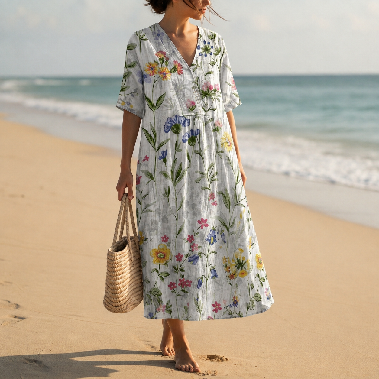 Santorini Sofia's Cocoon Midi Dress