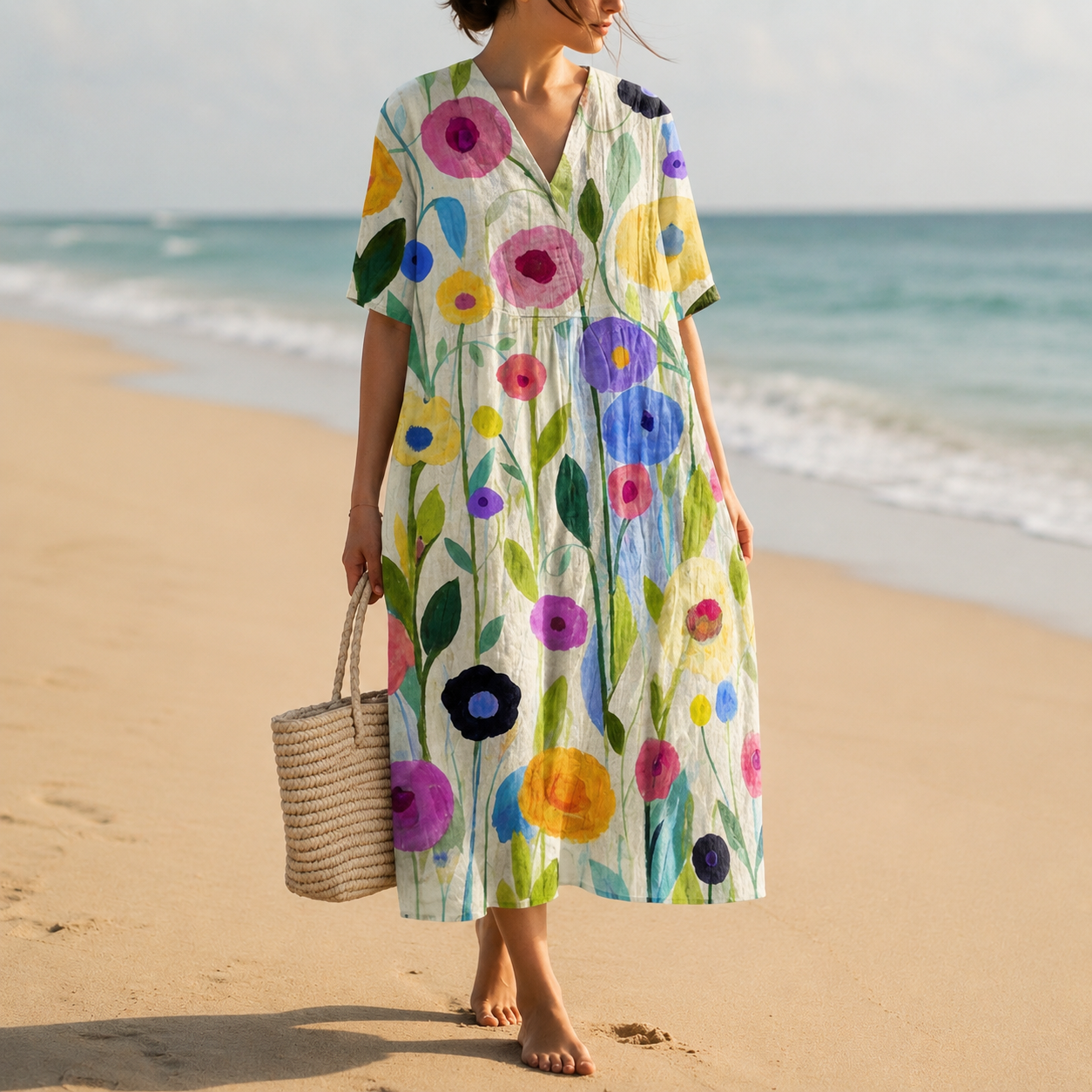 Santorini Sofia's Cocoon Midi Dress