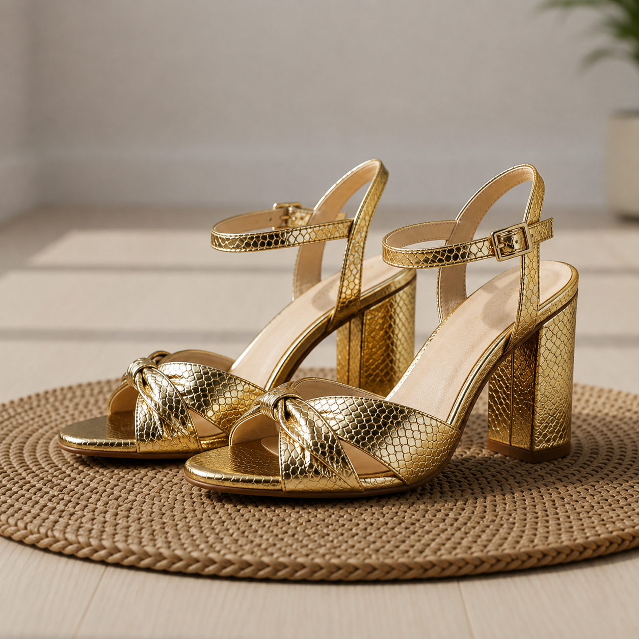 Cascais Knot Block Heel Sandals