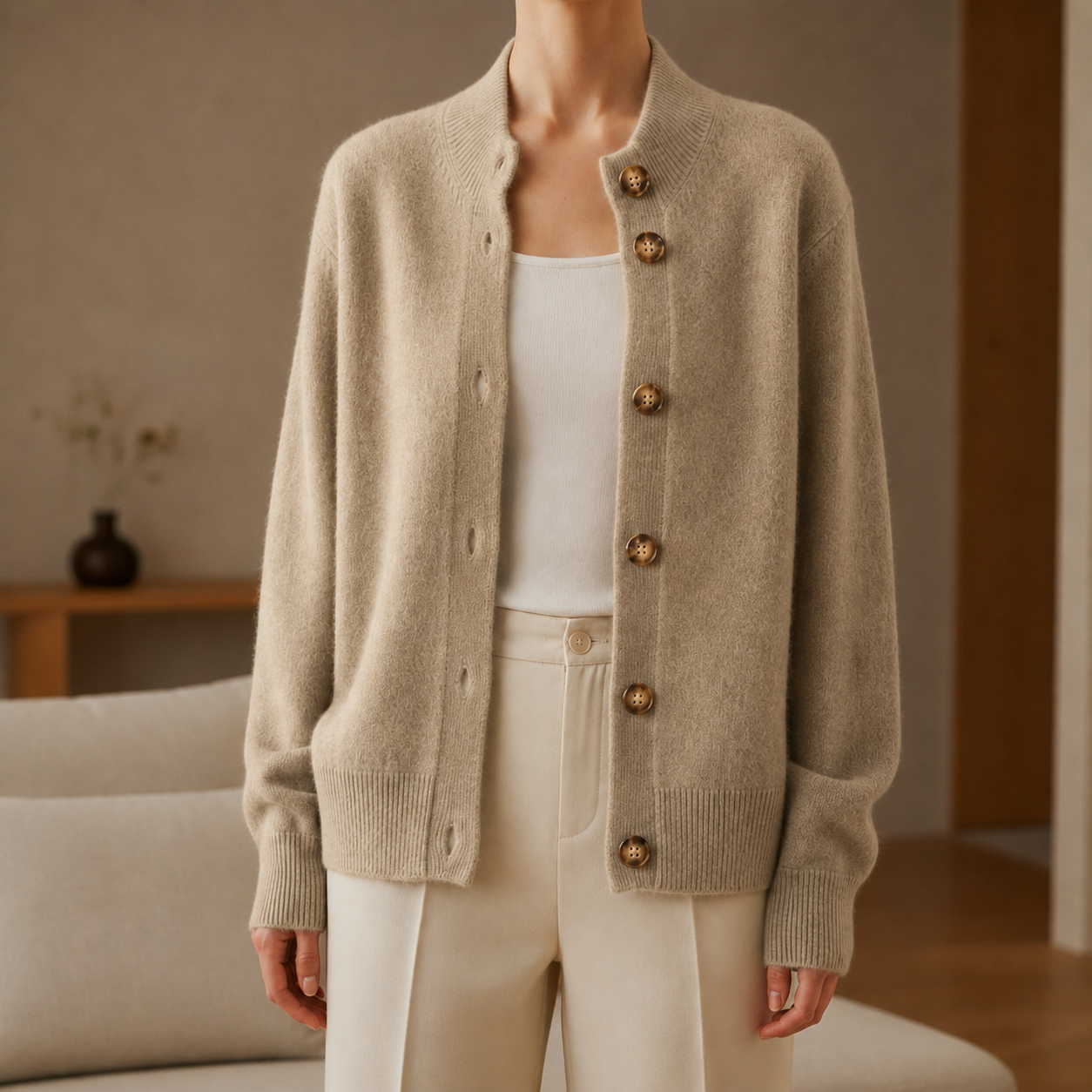 Louisa Button-Up Knit Cardigan