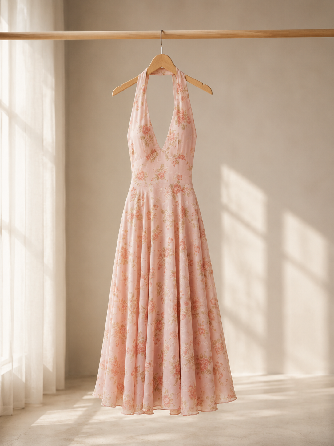 Sitia Floral Halter Midi Dress