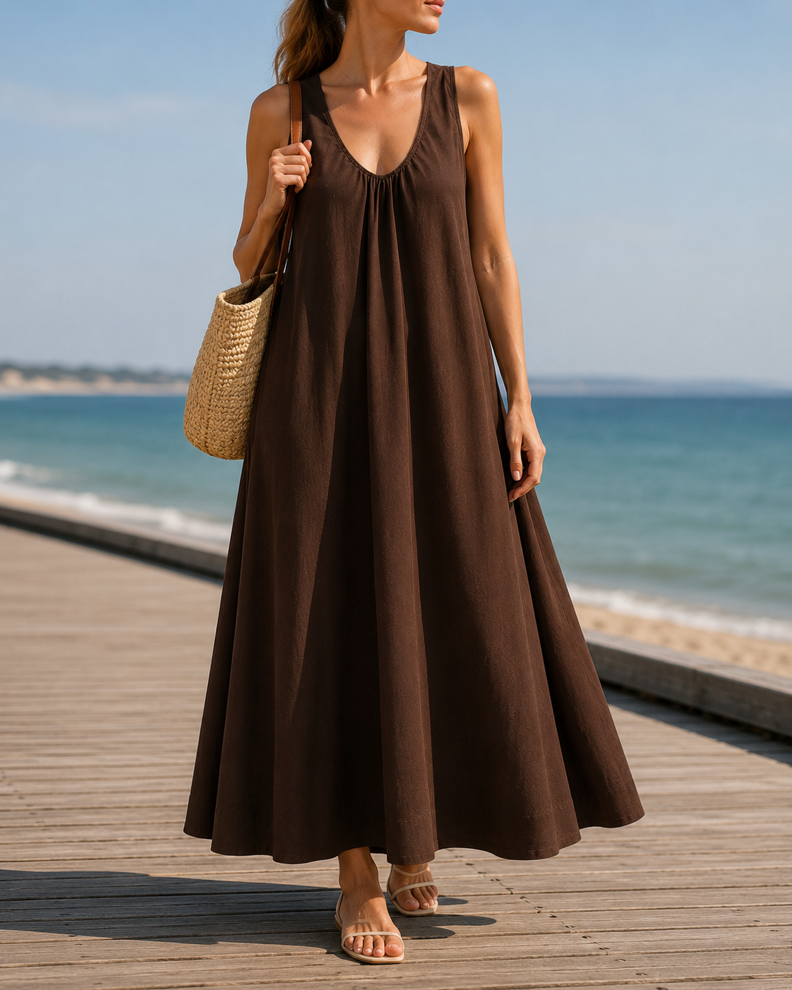 Lourmarin Smocked A-Line Maxi Dress