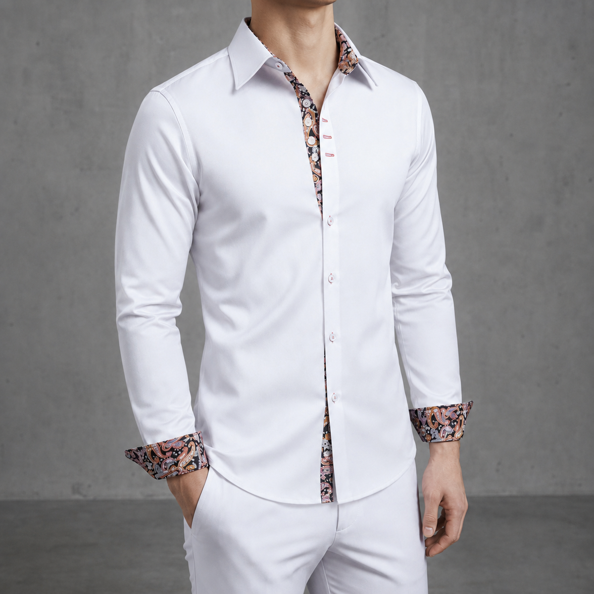 Rivello Paisley Accent Dress Shirt
