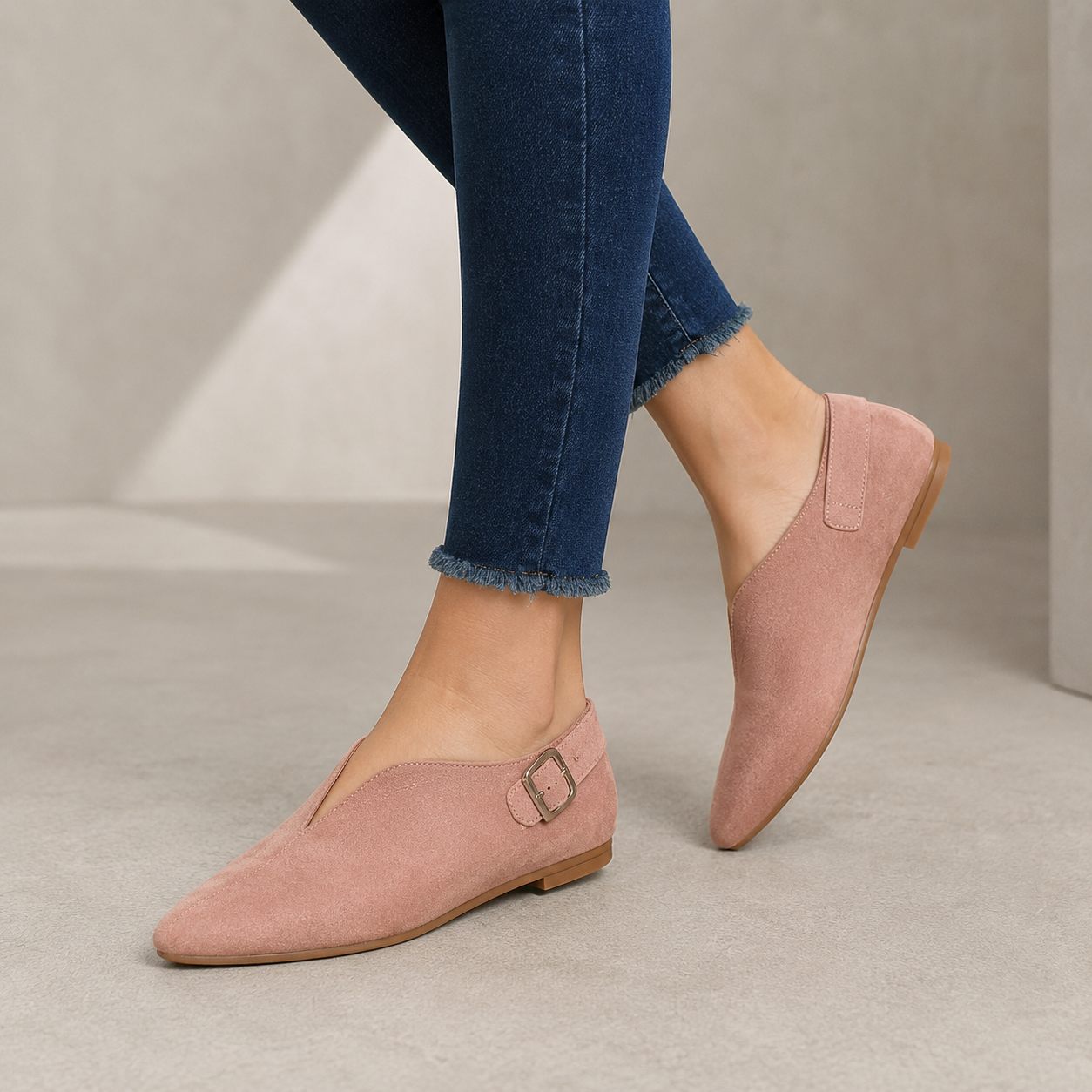 Cefalu Buckle Pointed Flats