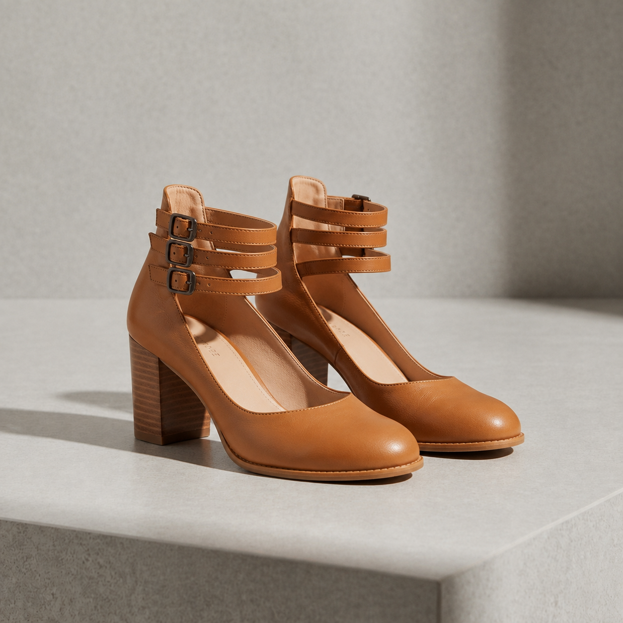 Silves Triple Strap Block Heels