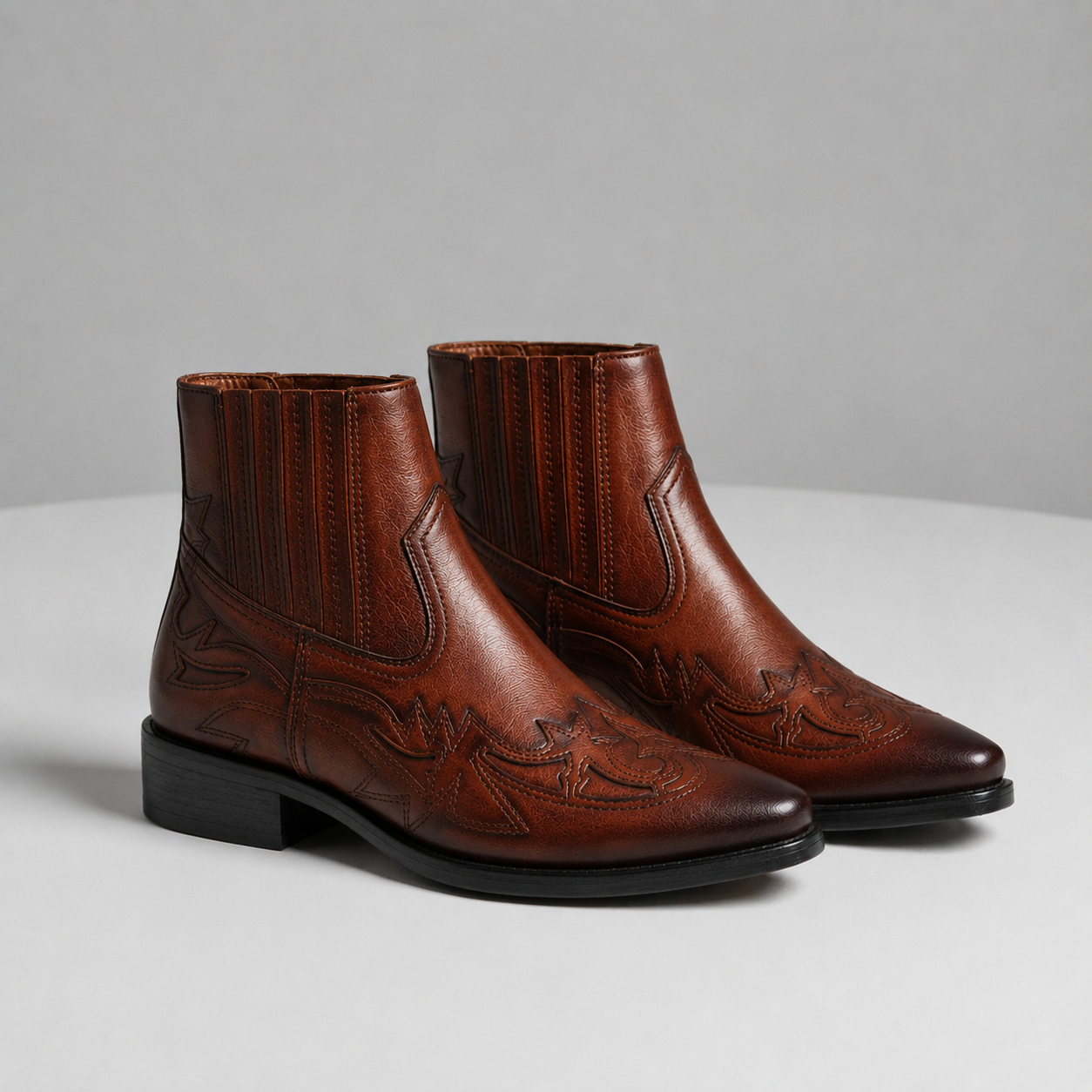 Gaeta Embroidered Leather Western Boots