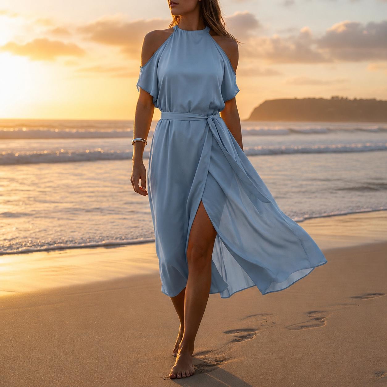 Lollita Shoulder Midi Dress