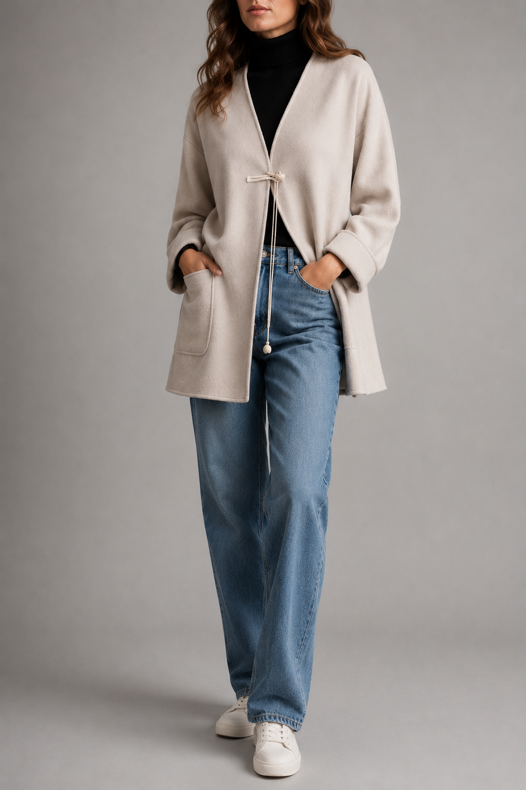 Sitges Belted Wool Cape Coat