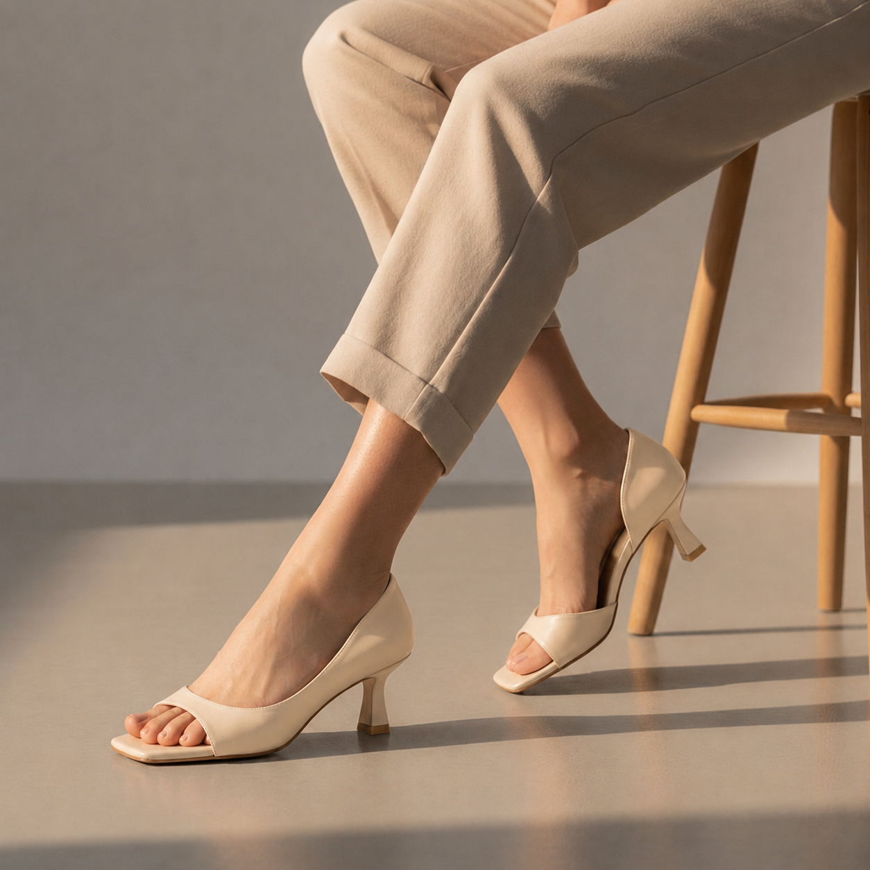 Kardamyli Square Toe Leather Mules