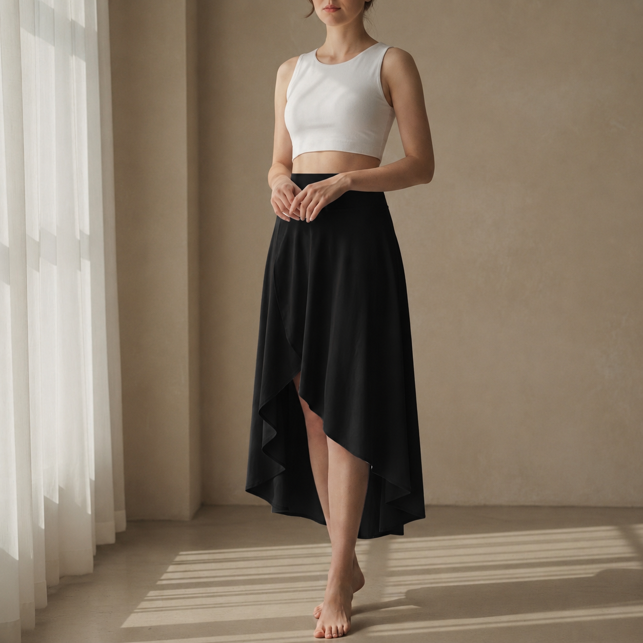 Kefalonia High Waist Midi Skirt