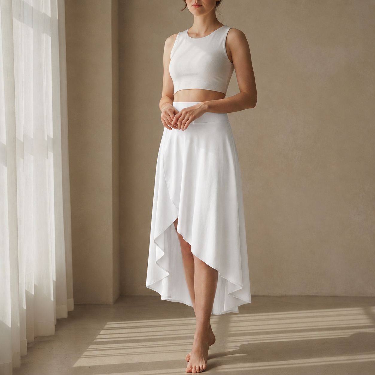 Kefalonia High Waist Midi Skirt