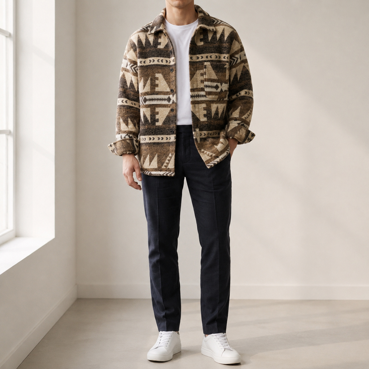 Antiparos Aztec Wool Blend Shacket