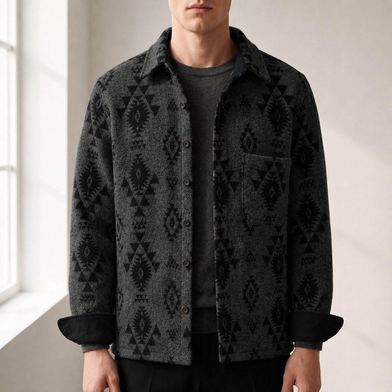 Arles Aztec Wool Shirt Jacket