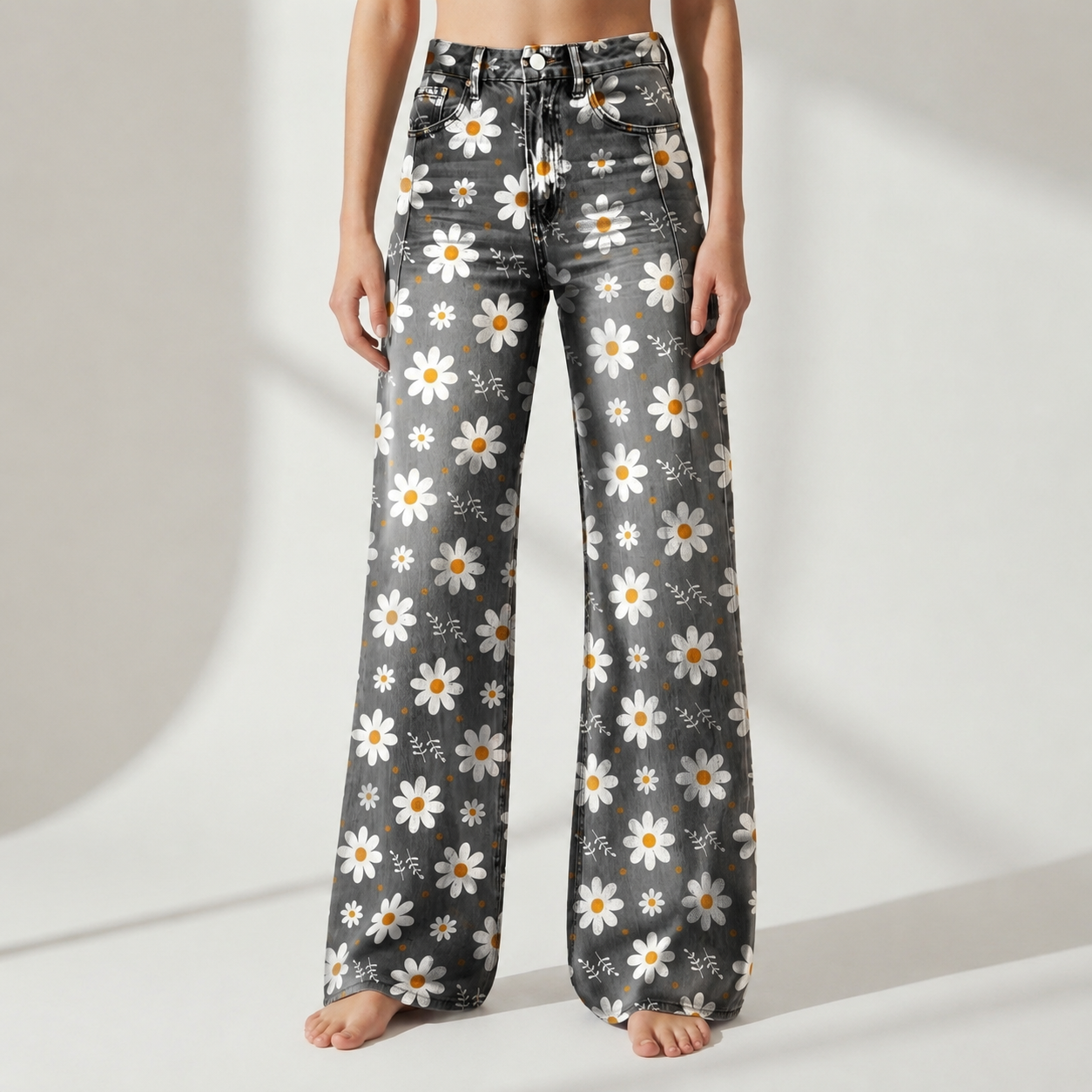 Omodos Wide-Leg Bell Bottom Jeans