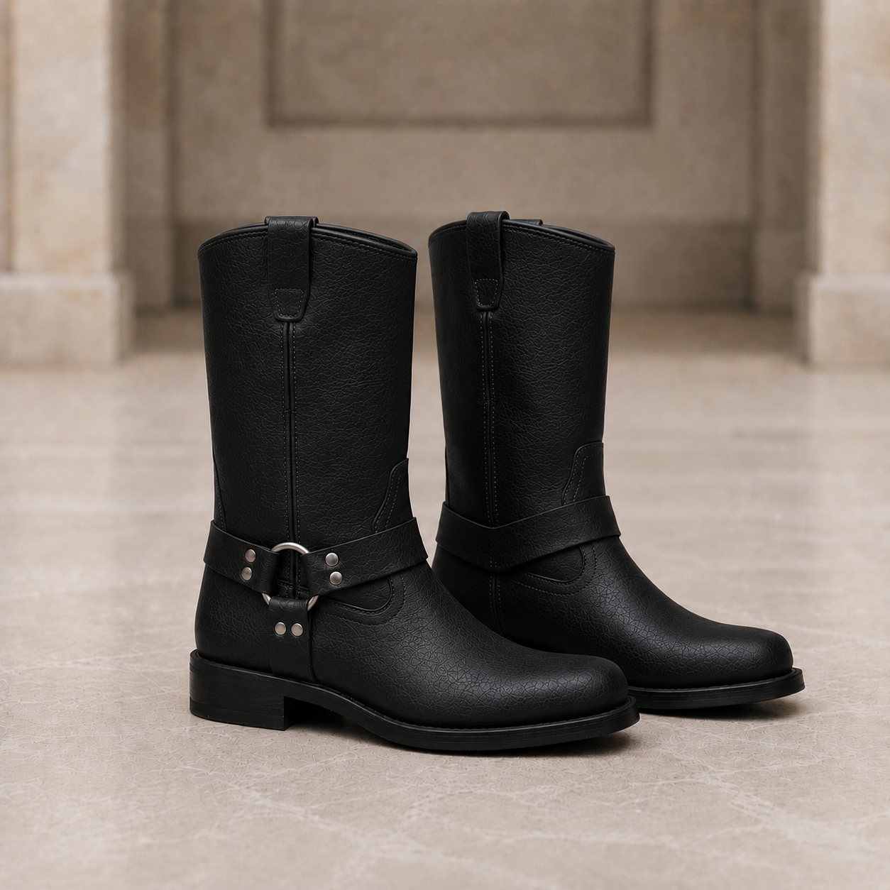 Matera Leather Harness Boots