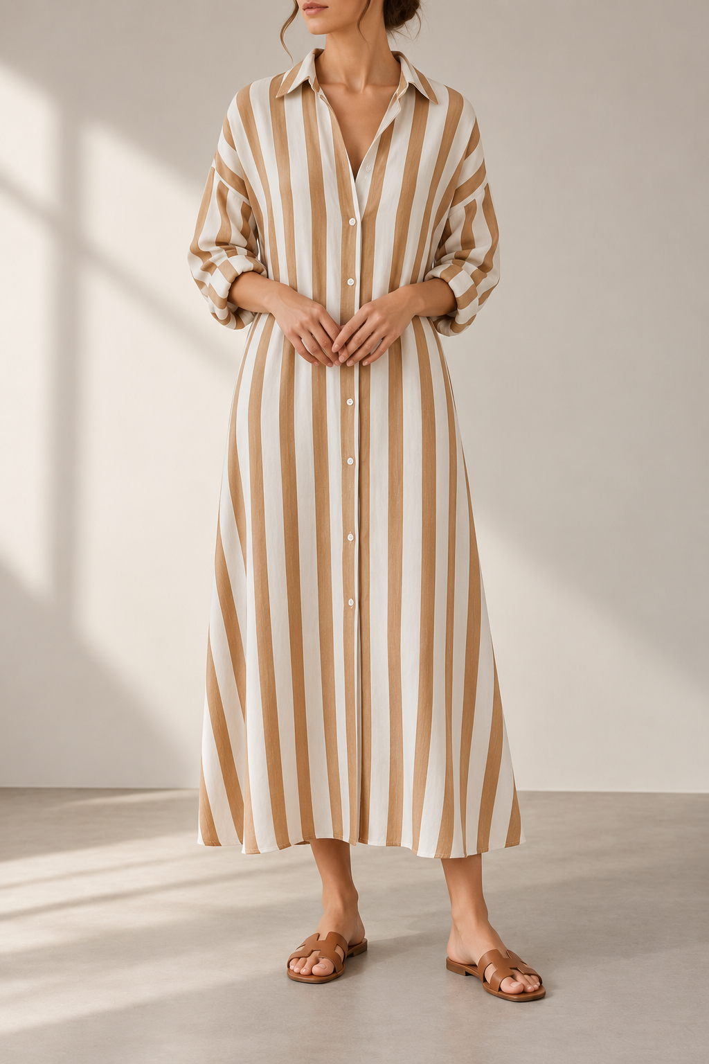 Rapallo Striped Linen Maxi Dress