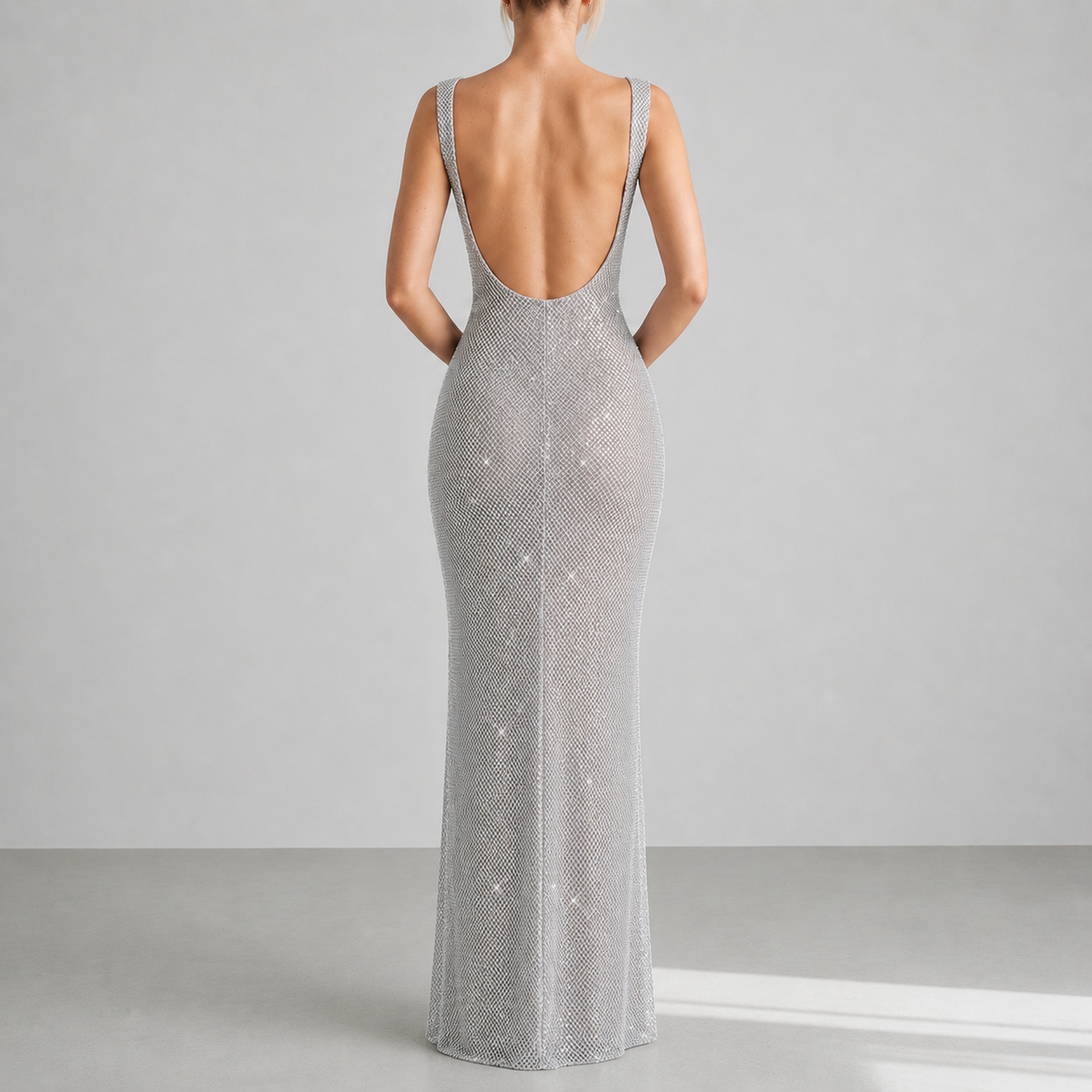 Montepulciano Backless Sequin Evening Gown
