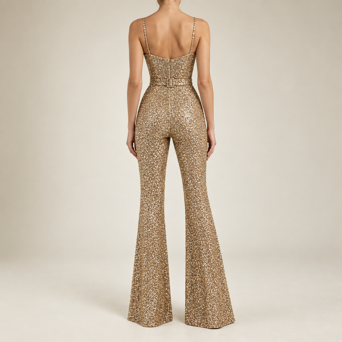 Serifos Sequin Flare Jumpsuit