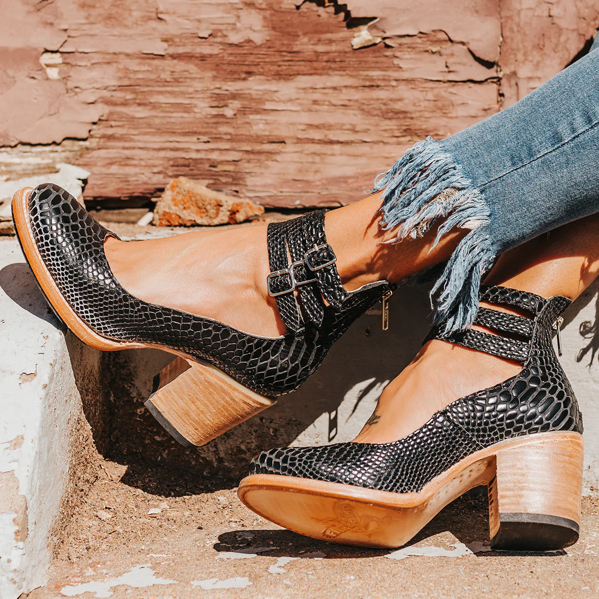 Aubrey Block Heel Ankle Shoes