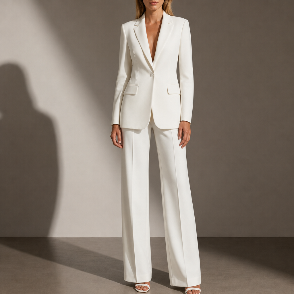 Alberobello Tailored Two-Piece Suit Set in White