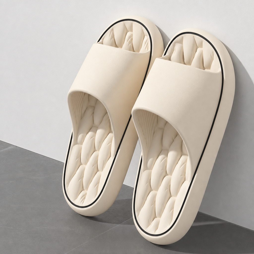 Albufeira Cushioned Platform Slides in Beige