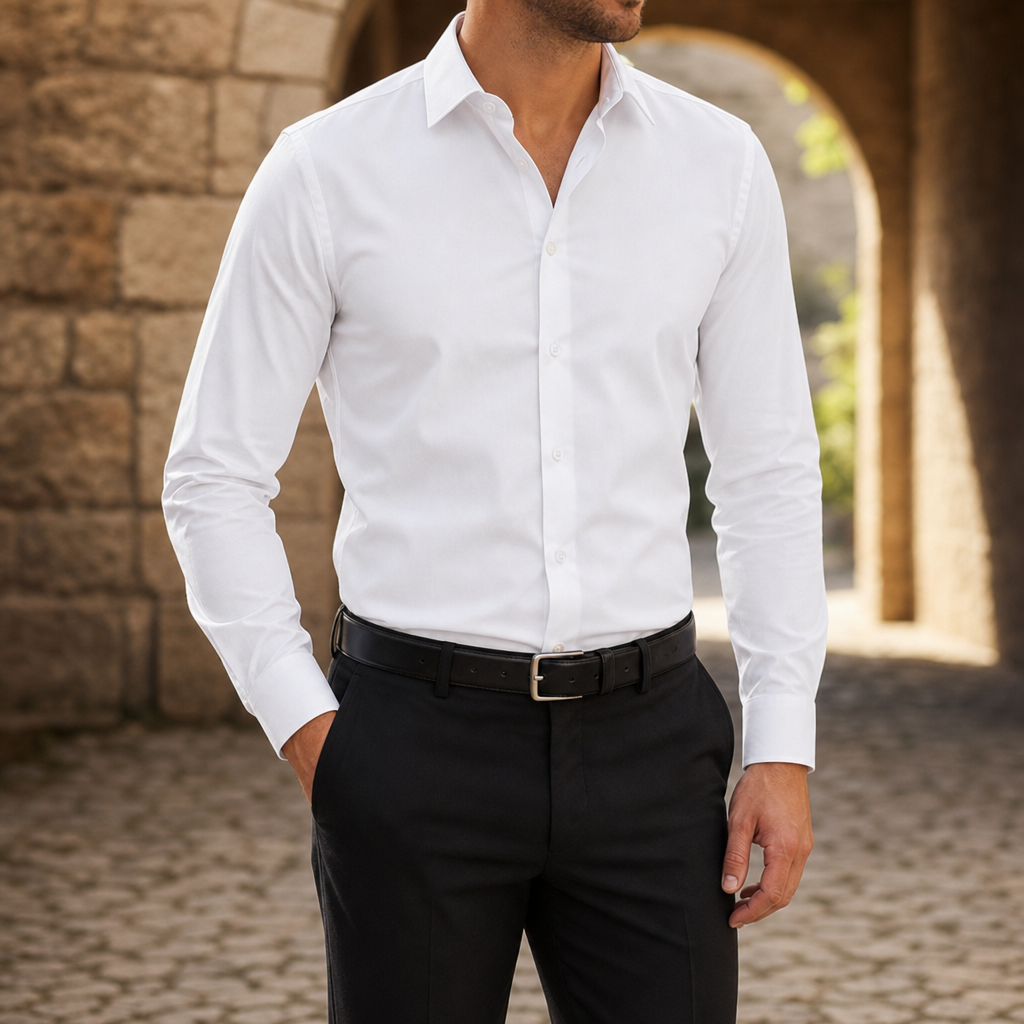 Antibes Slim Fit Dress Shirt in White
