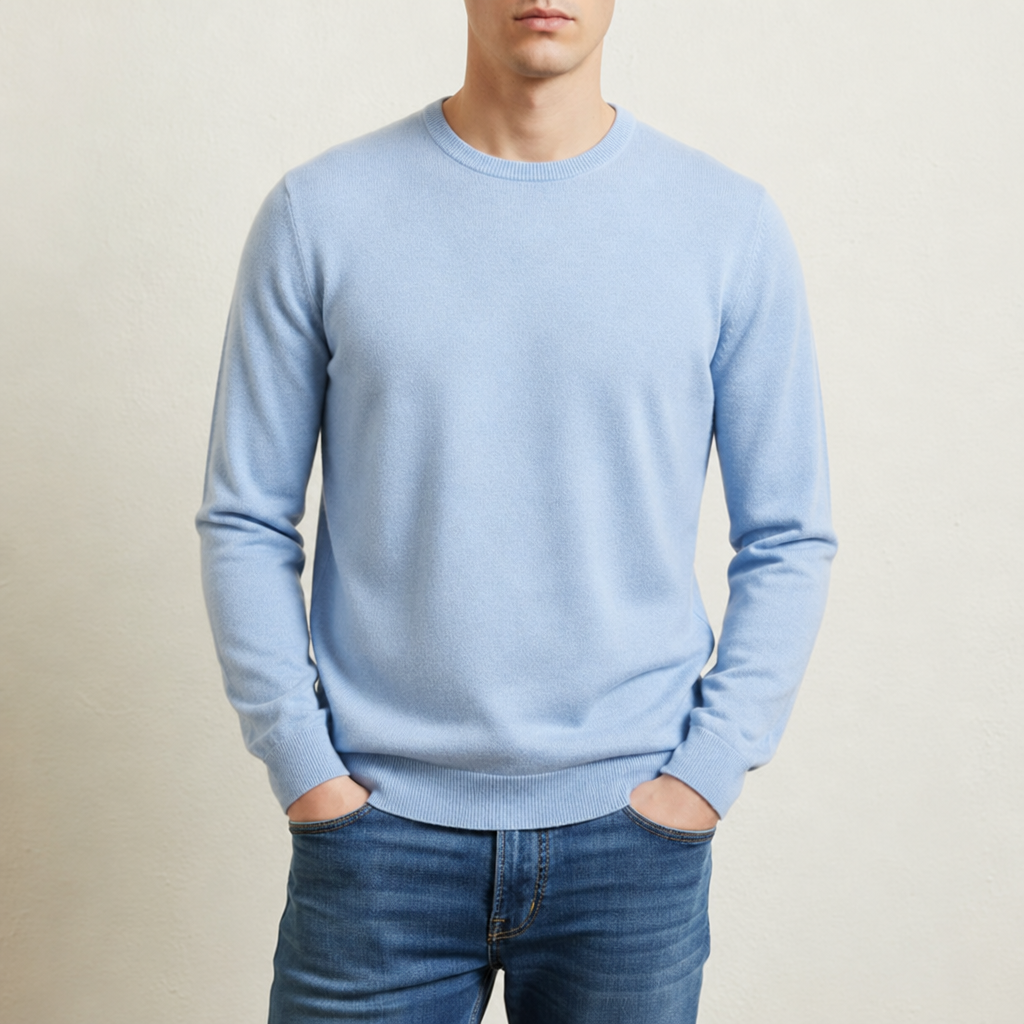 Beziers Cashmere Blend Sweater in Sky Blue