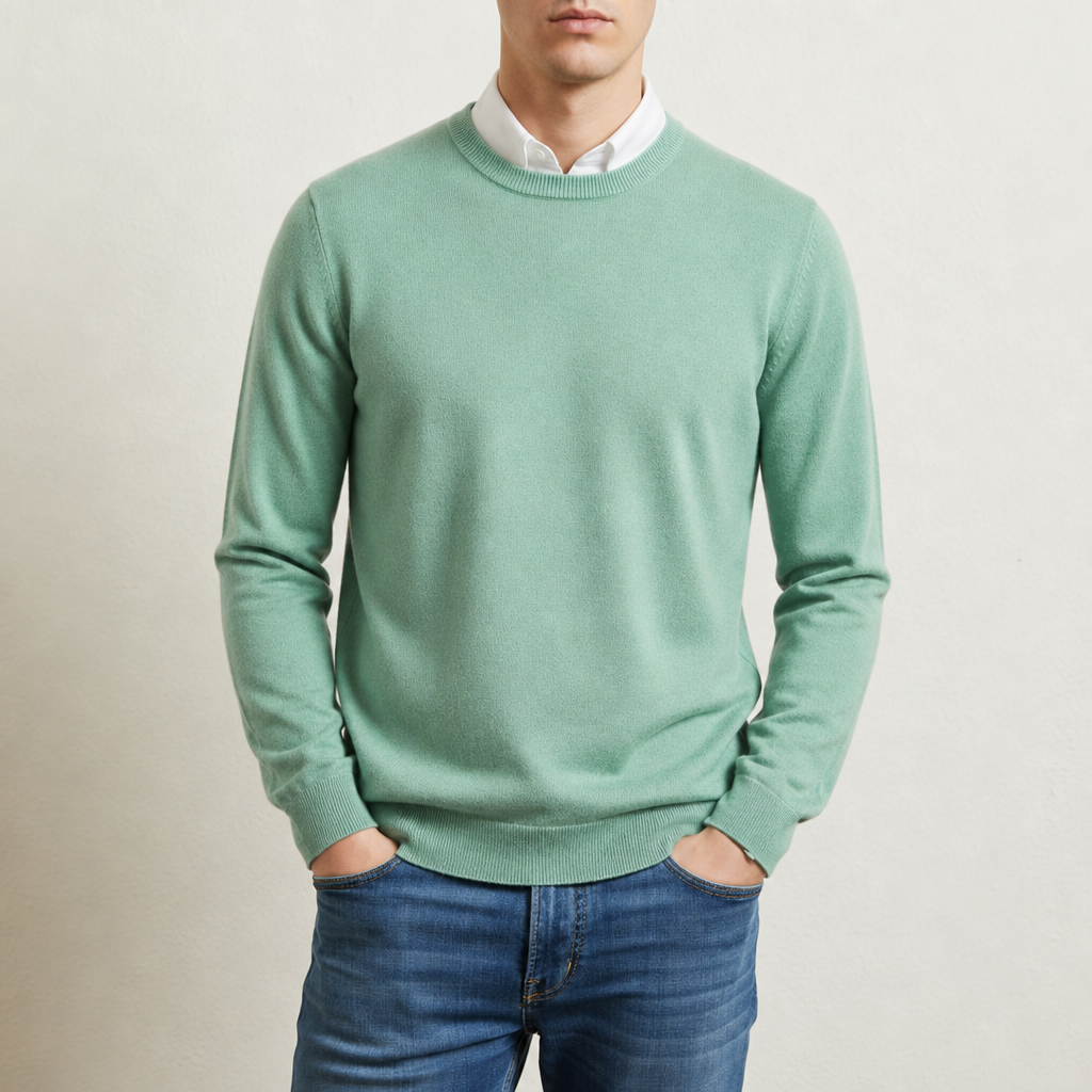 Beziers Cashmere Blend Sweater in Green