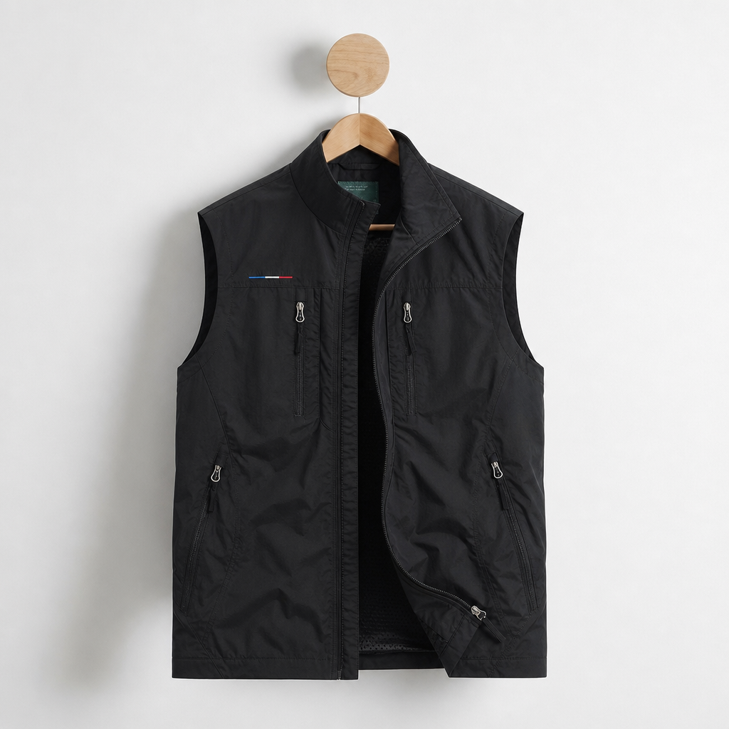 Comporta Multi-Pocket Utility Vest in Classic Black