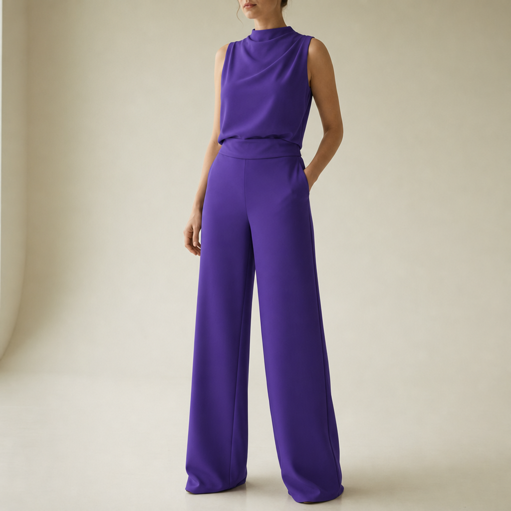 Frigiliana Wide Leg Jumpsuit in Purple