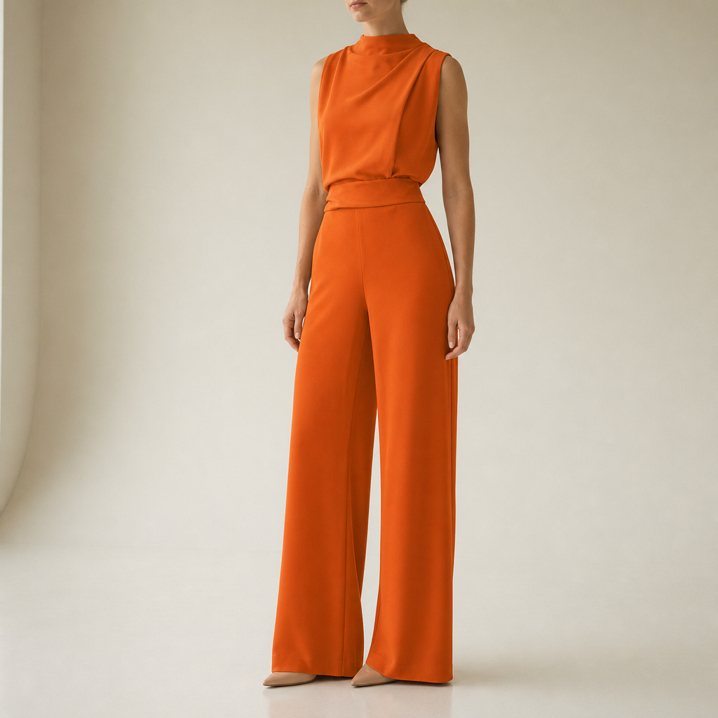 Frigiliana Wide Leg Jumpsuit in Orange