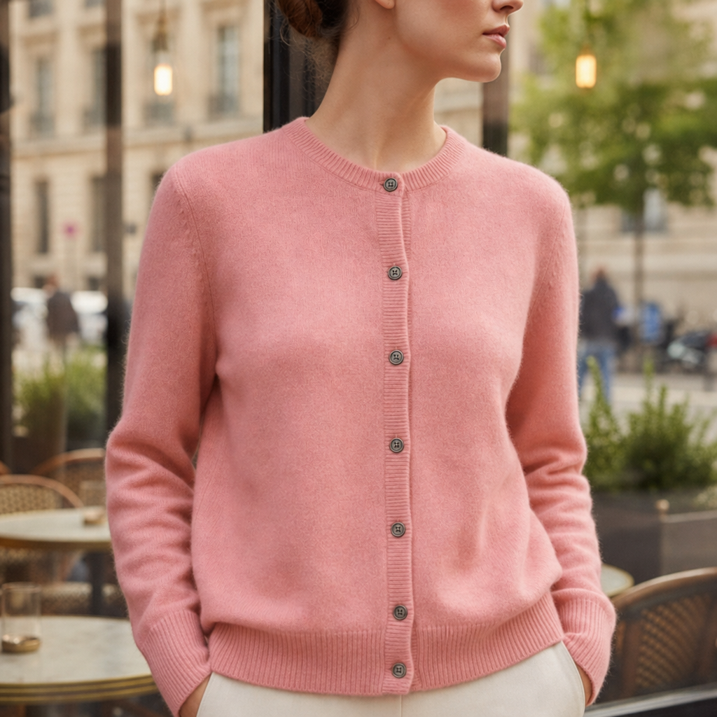 Gallipoli Cashmere Knit Cardigan in Pink