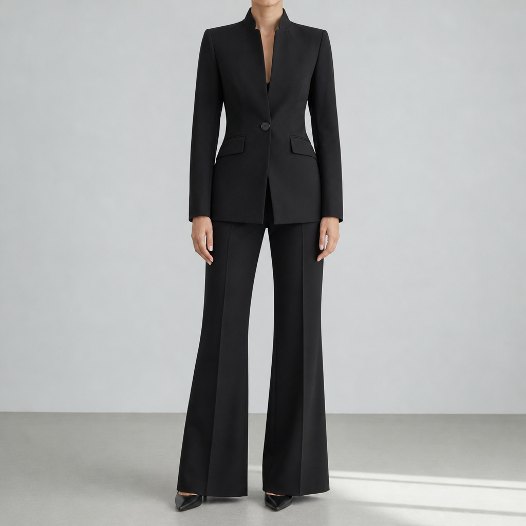 Hydra Tailored Two-Piece Suit Set in Black
