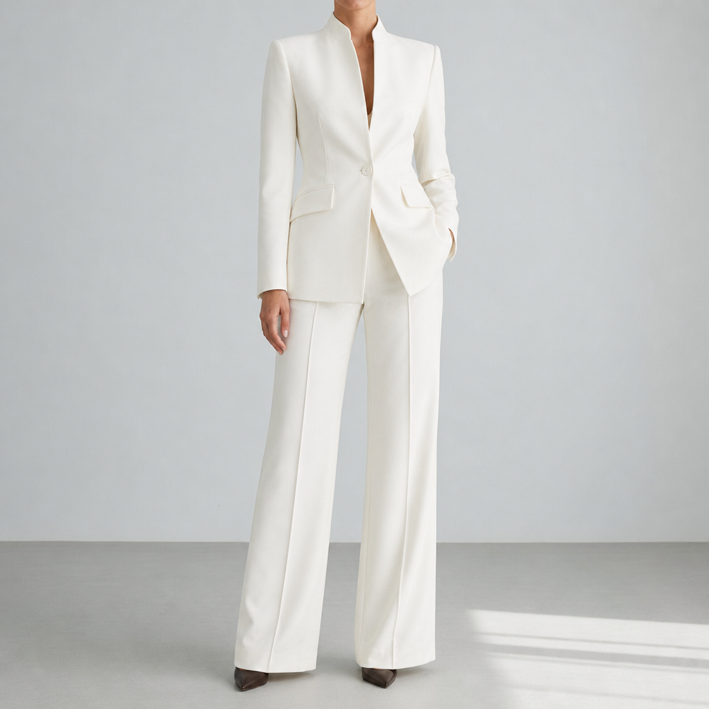 Hydra Tailored Two-Piece Suit Set in White