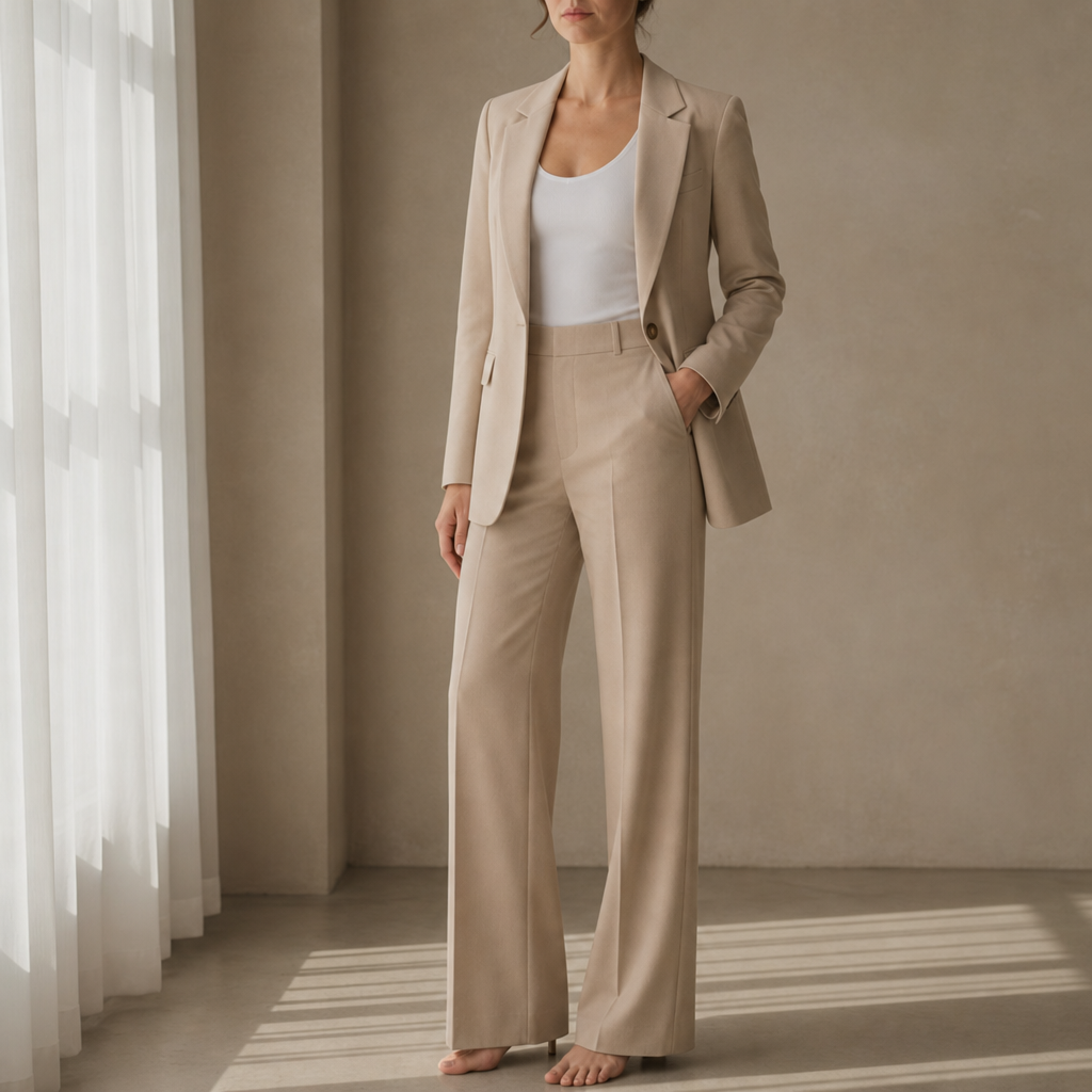 Ithaca Tailored Two-Piece Suit in Beige