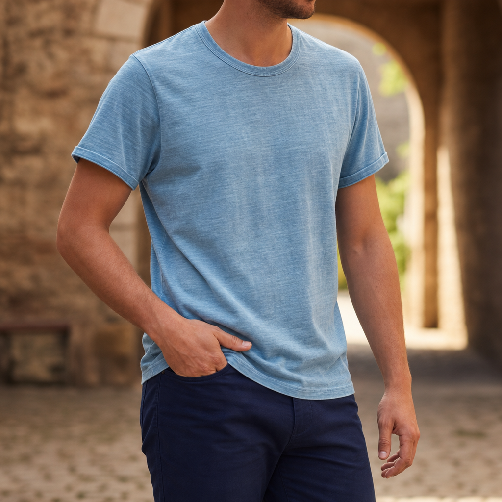 Jerez Vintage Wash T-Shirt in Azure