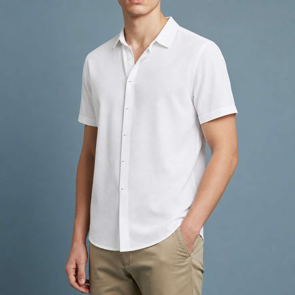 Marsaxlokk Linen Blend Button-Down in White