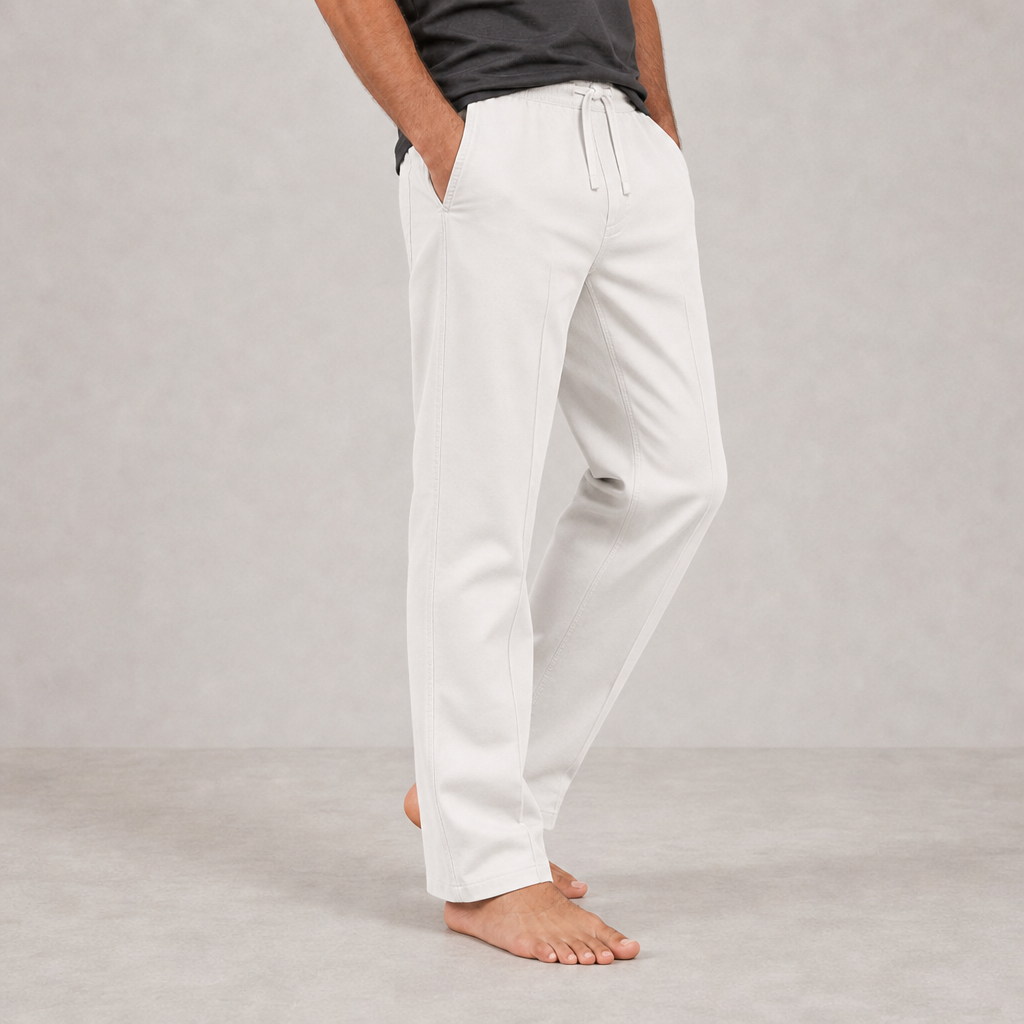 Olhao Elastic Waist Trousers in White