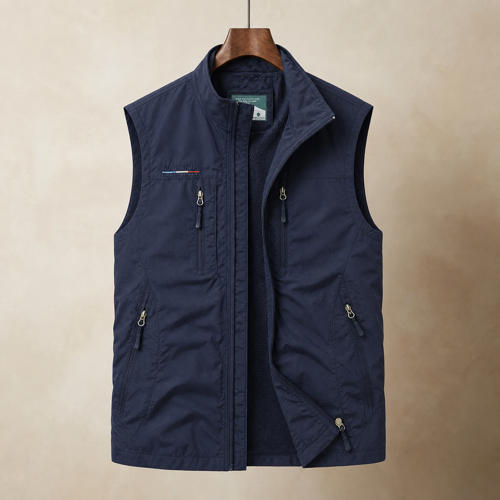 Perugia Multi-Pocket Utility Vest in Navy Blue