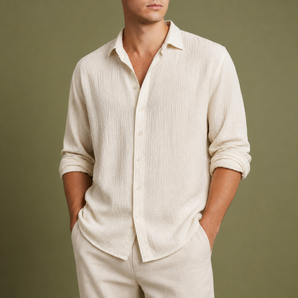 Pula Linen Blend Shirt in Apricot