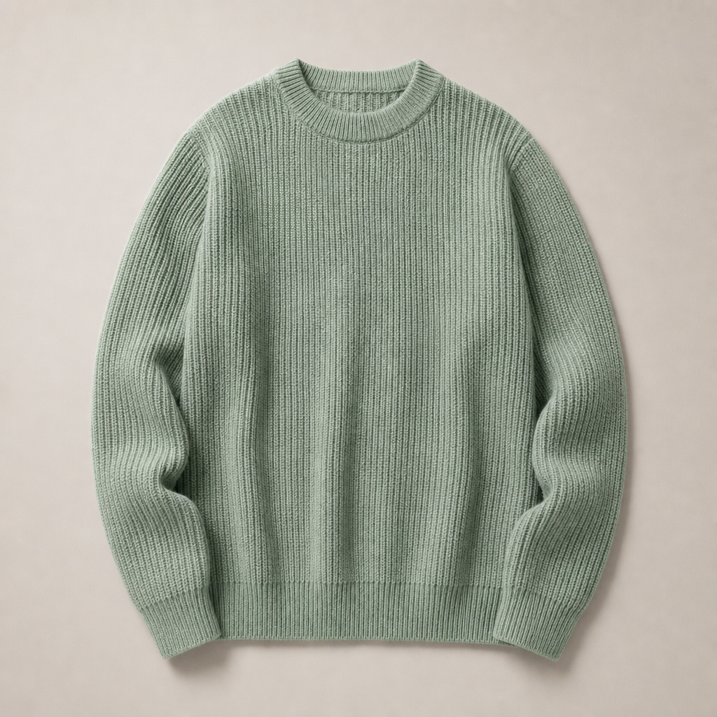 Roquebrune Ribbed Knit Sweater in Green
