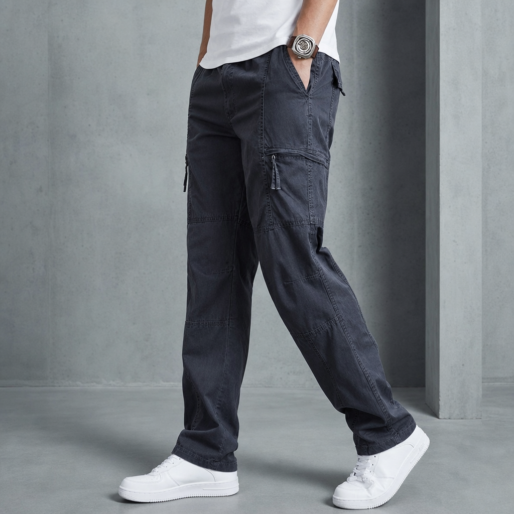 Symi Multi-Pocket Cargo Pants in Navy